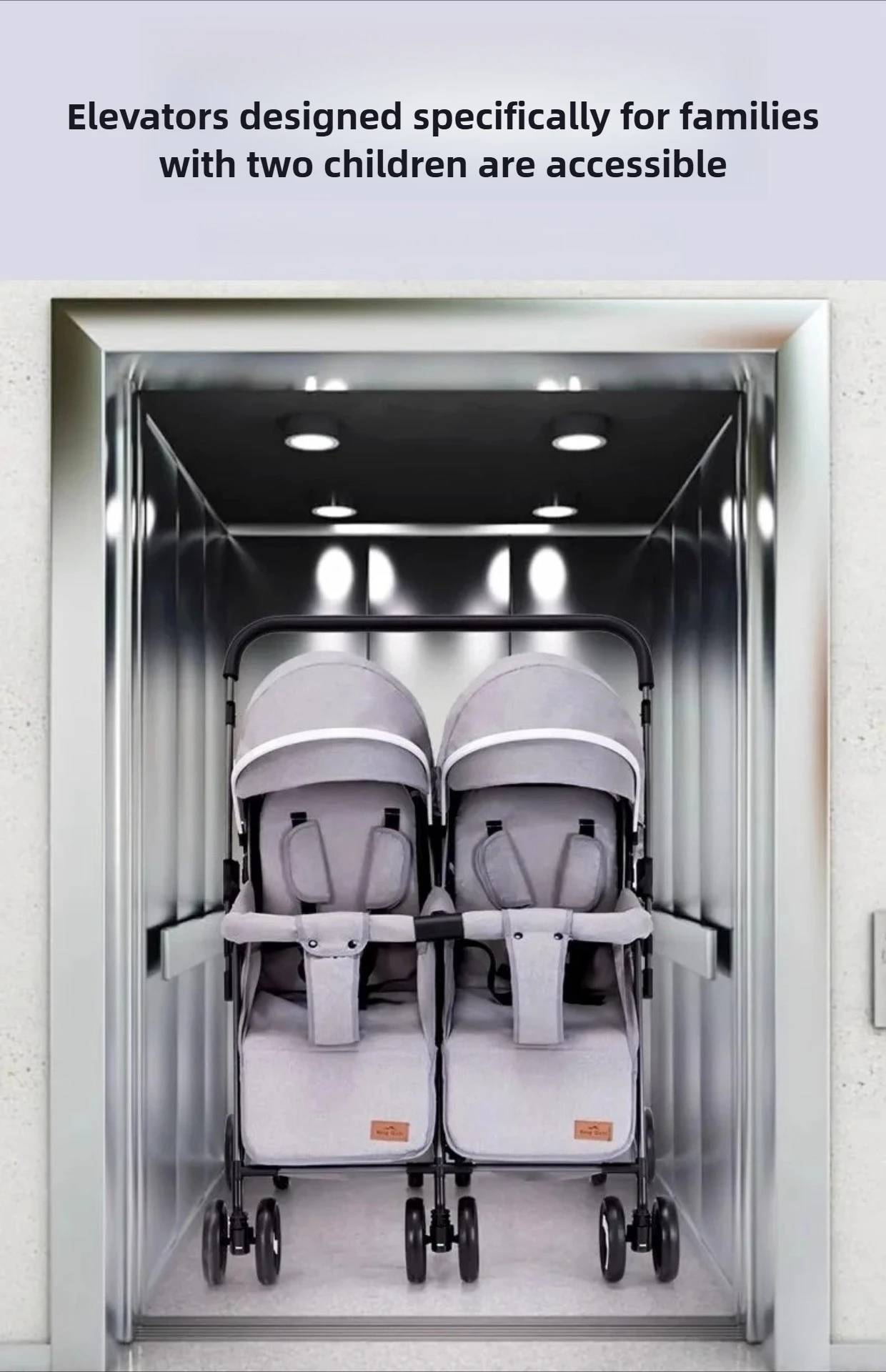 Twin Stroller, Double Seat/double Recline Stroller, Foldable, Suitable for Two People and Can Be Taken Into Elevators.