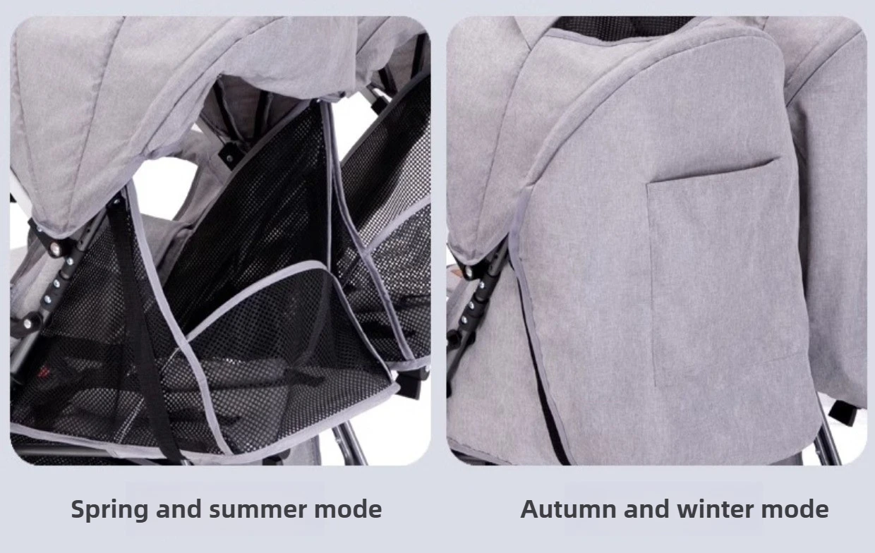 Twin Stroller, Double Seat/double Recline Stroller, Foldable, Suitable for Two People and Can Be Taken Into Elevators.