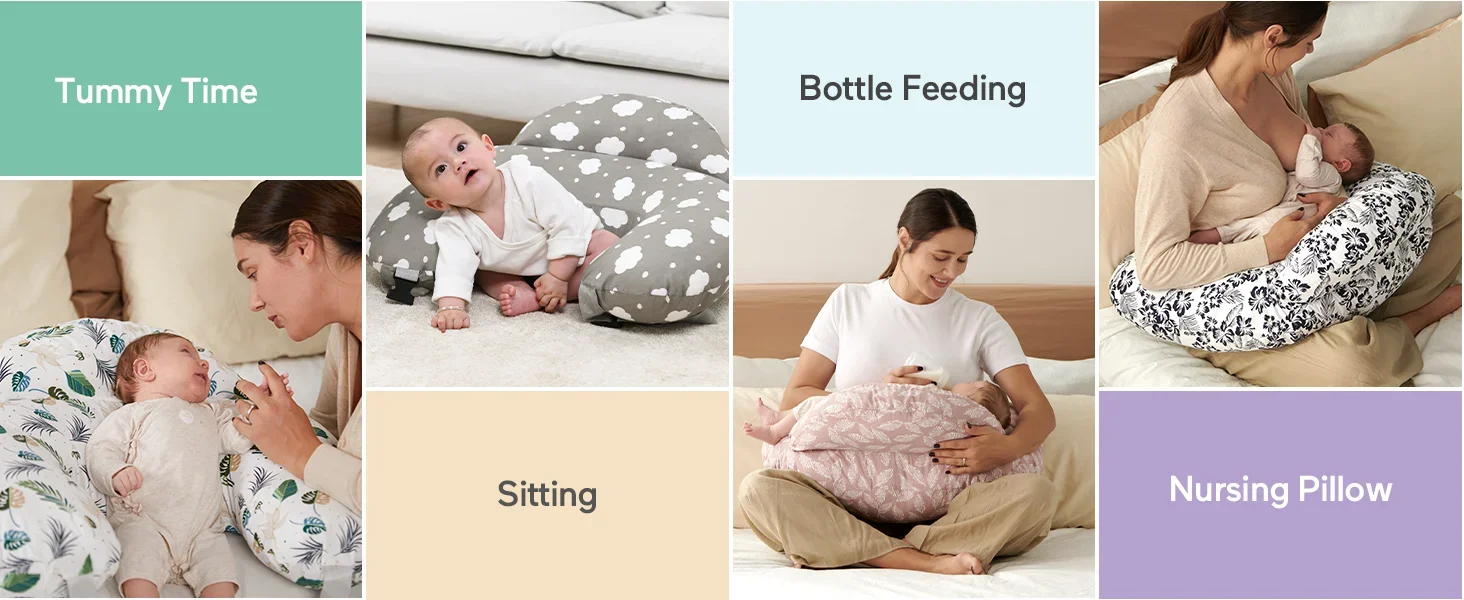 Wider Feeding Pillows Breastfeeding Nursing Support Pillow for Mom Baby Hand-Free Easier Feeding Comfortable Postpartum Recovery