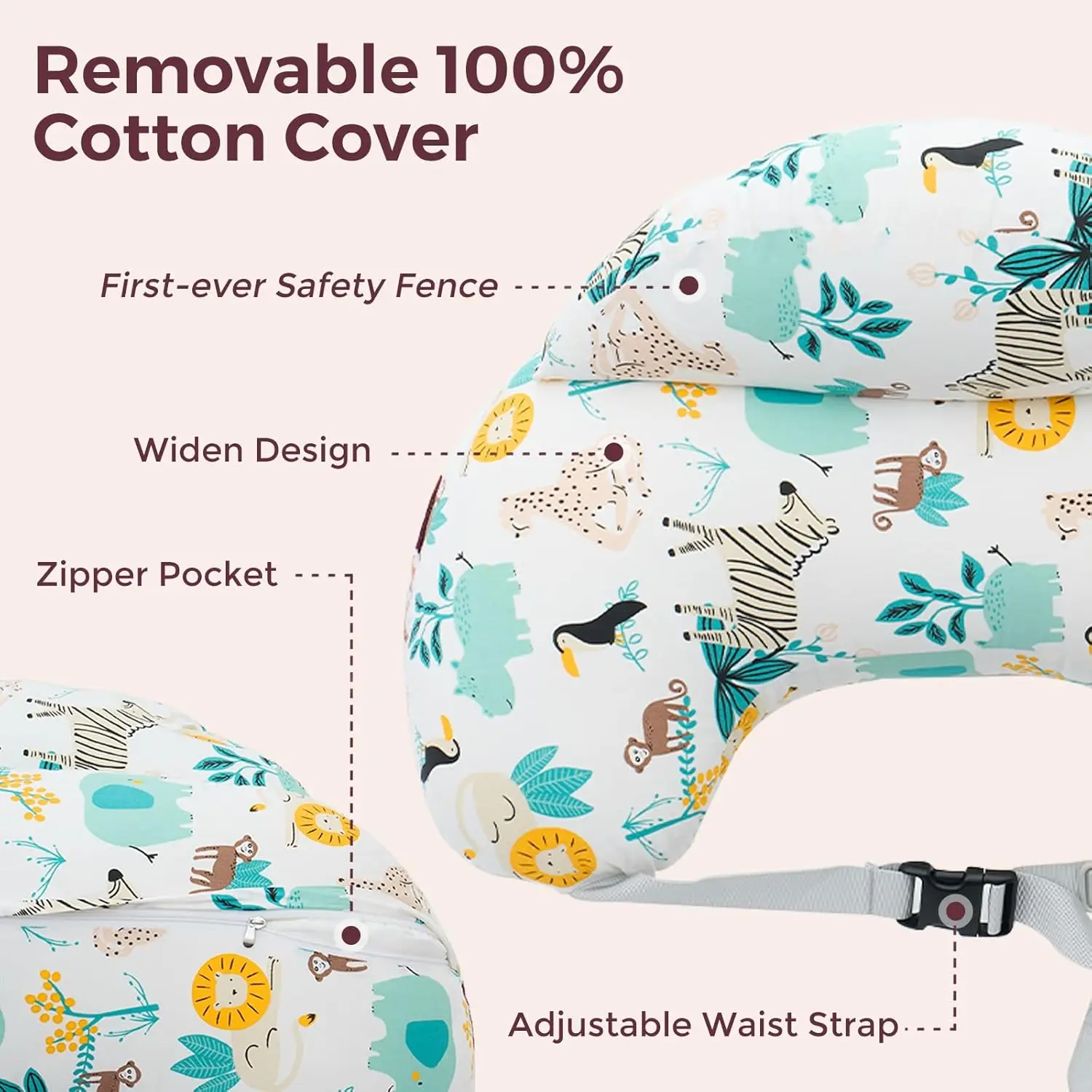 Wider Feeding Pillows Breastfeeding Nursing Support Pillow for Mom Baby Hand-Free Easier Feeding Comfortable Postpartum Recovery