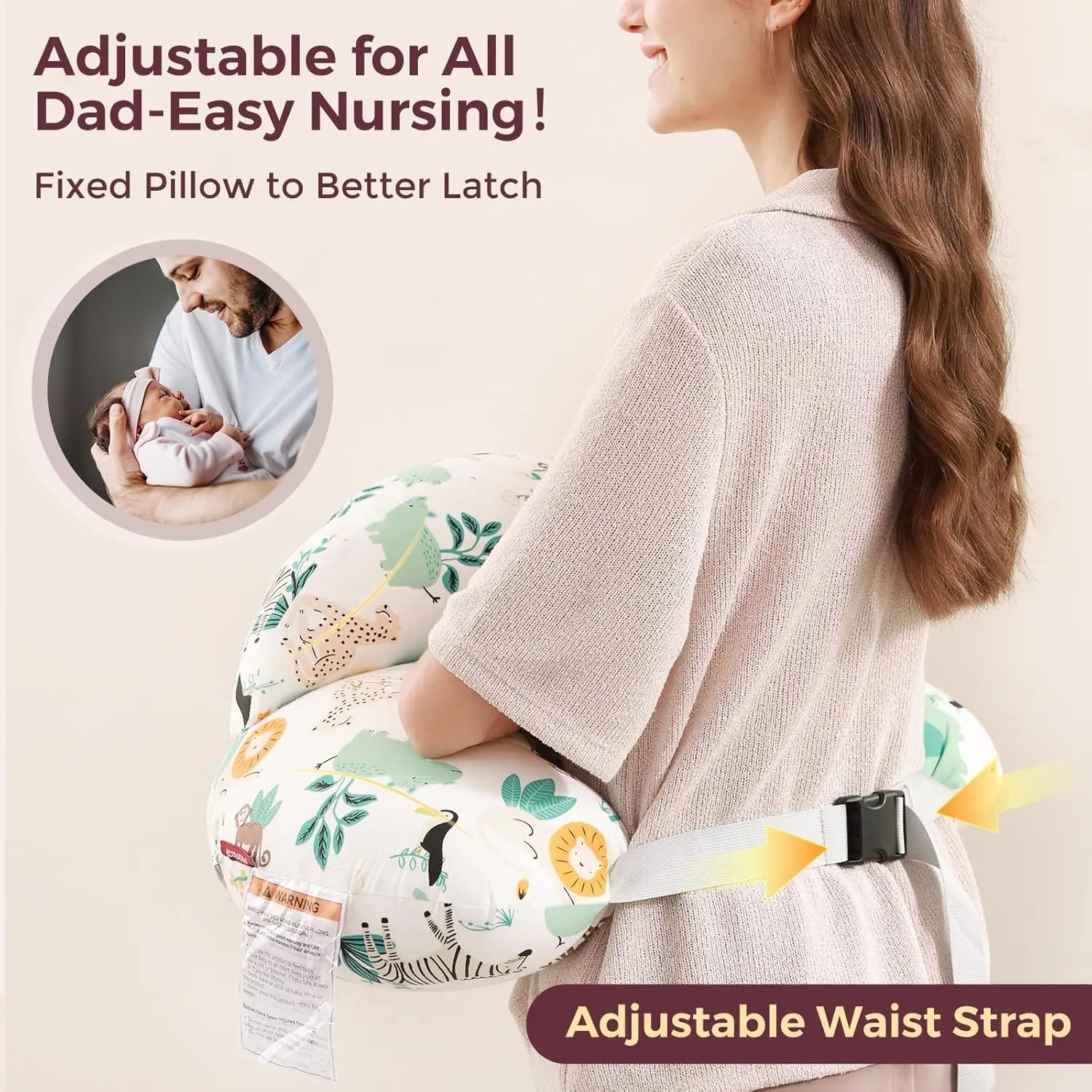Wider Feeding Pillows Breastfeeding Nursing Support Pillow for Mom Baby Hand-Free Easier Feeding Comfortable Postpartum Recovery