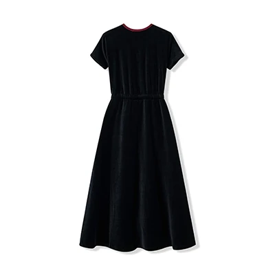 Shabbos Teen/Woman Dress Winter Robe Short Sleeves Clothing Waist 2 Cord Strings Girls Black Velour Dress Sizes XS-XXXL