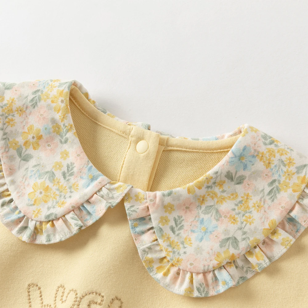Dave Bella Autumn Children's Hoodie Girls' Floral Sweatshit Sweet Cute Baby Girl Long Sleeved  Elegant Clothes Party DB3252684