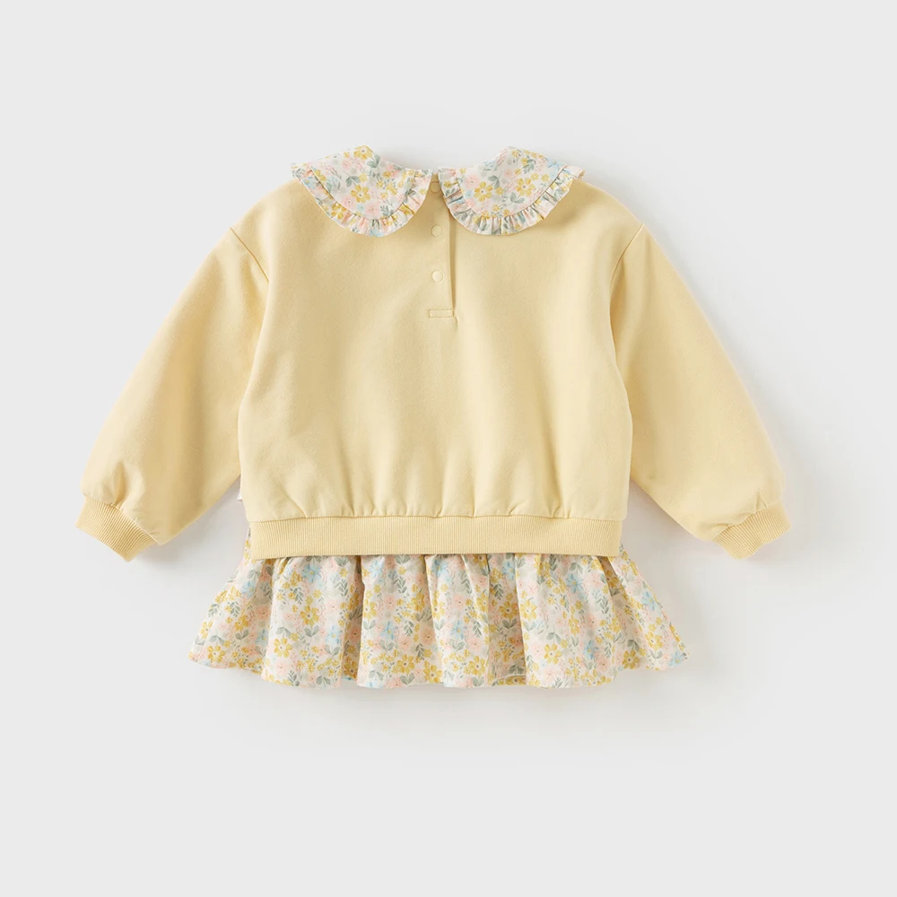 Dave Bella Autumn Children's Hoodie Girls' Floral Sweatshit Sweet Cute Baby Girl Long Sleeved  Elegant Clothes Party DB3252684