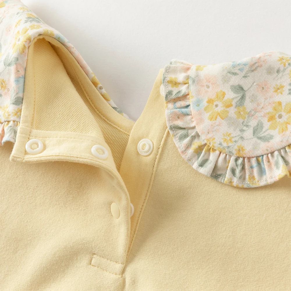 Dave Bella Autumn Children's Hoodie Girls' Floral Sweatshit Sweet Cute Baby Girl Long Sleeved  Elegant Clothes Party DB3252684