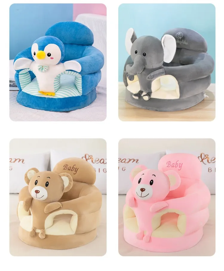 New Learning Seat Cushion for Babies Seat Training Correction of Sitting Posture Cartoon Plush Anti Fall Aged 4 To 9 Months