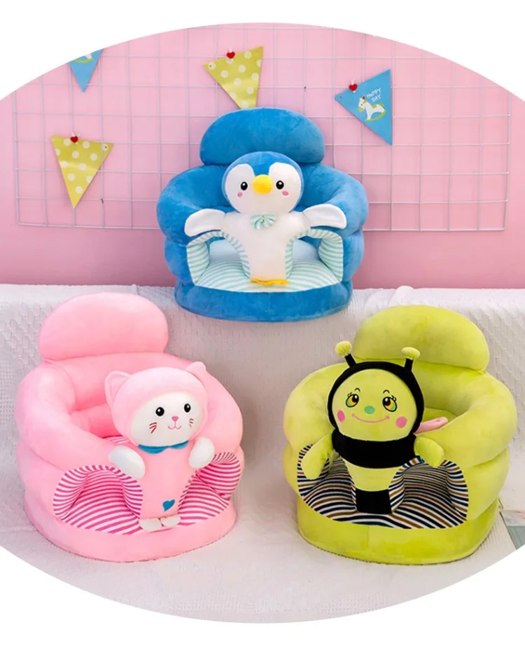 New Learning Seat Cushion for Babies Seat Training Correction of Sitting Posture Cartoon Plush Anti Fall Aged 4 To 9 Months