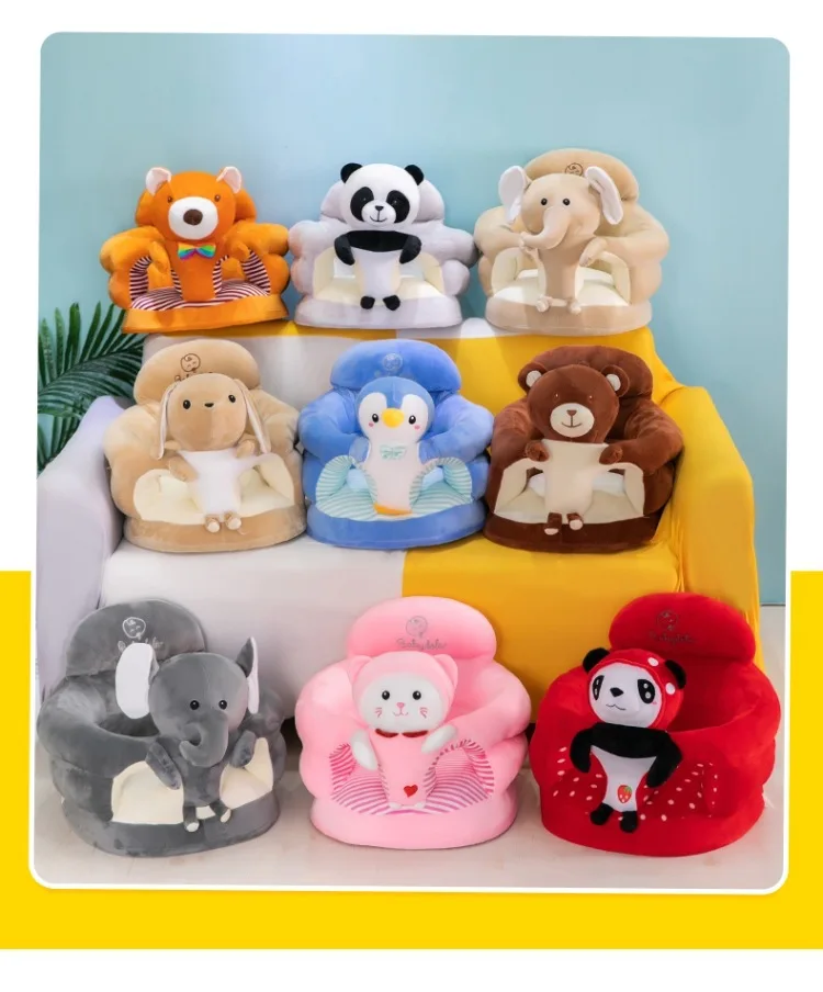 New Learning Seat Cushion for Babies Seat Training Correction of Sitting Posture Cartoon Plush Anti Fall Aged 4 To 9 Months