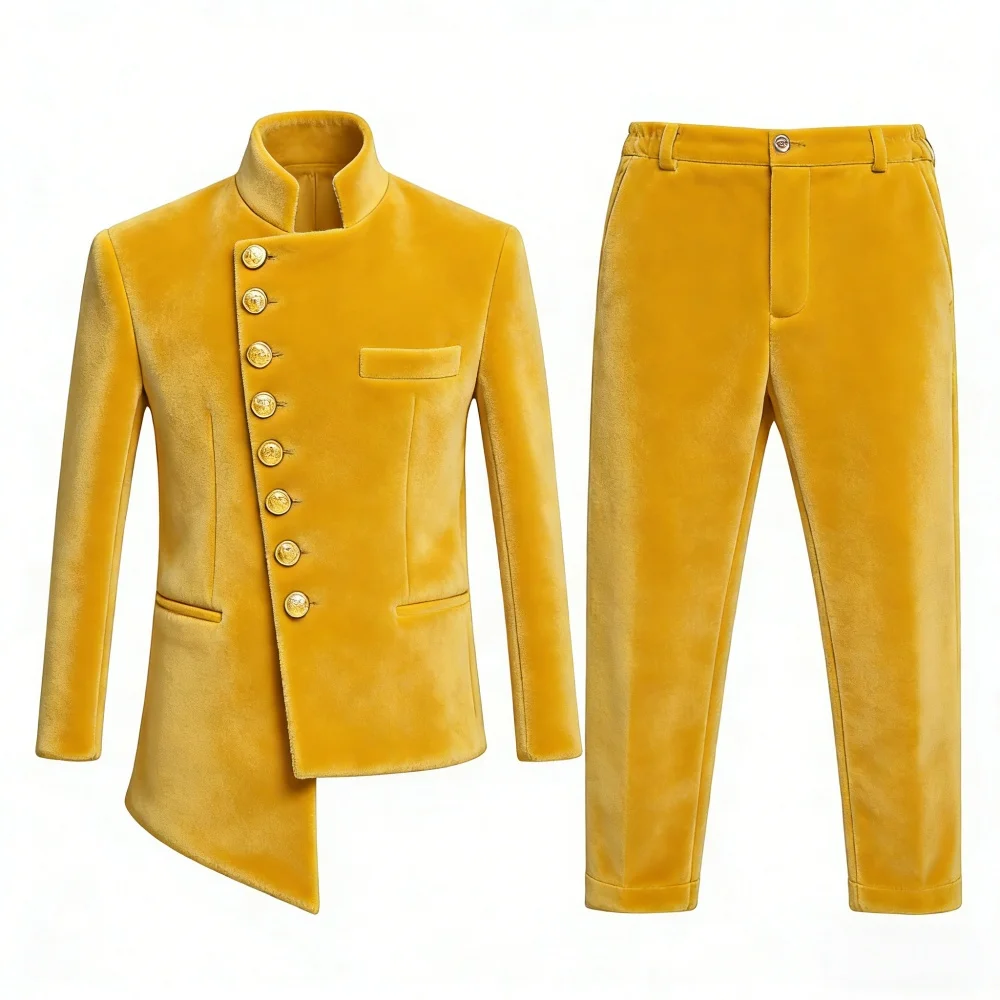 New African Boys Suits 2 Pieces Birthday Party Wear Long Sleeved Slim Fit Suit Set Wedding Guest Clothes Plus Size Tuxedo 2-20T