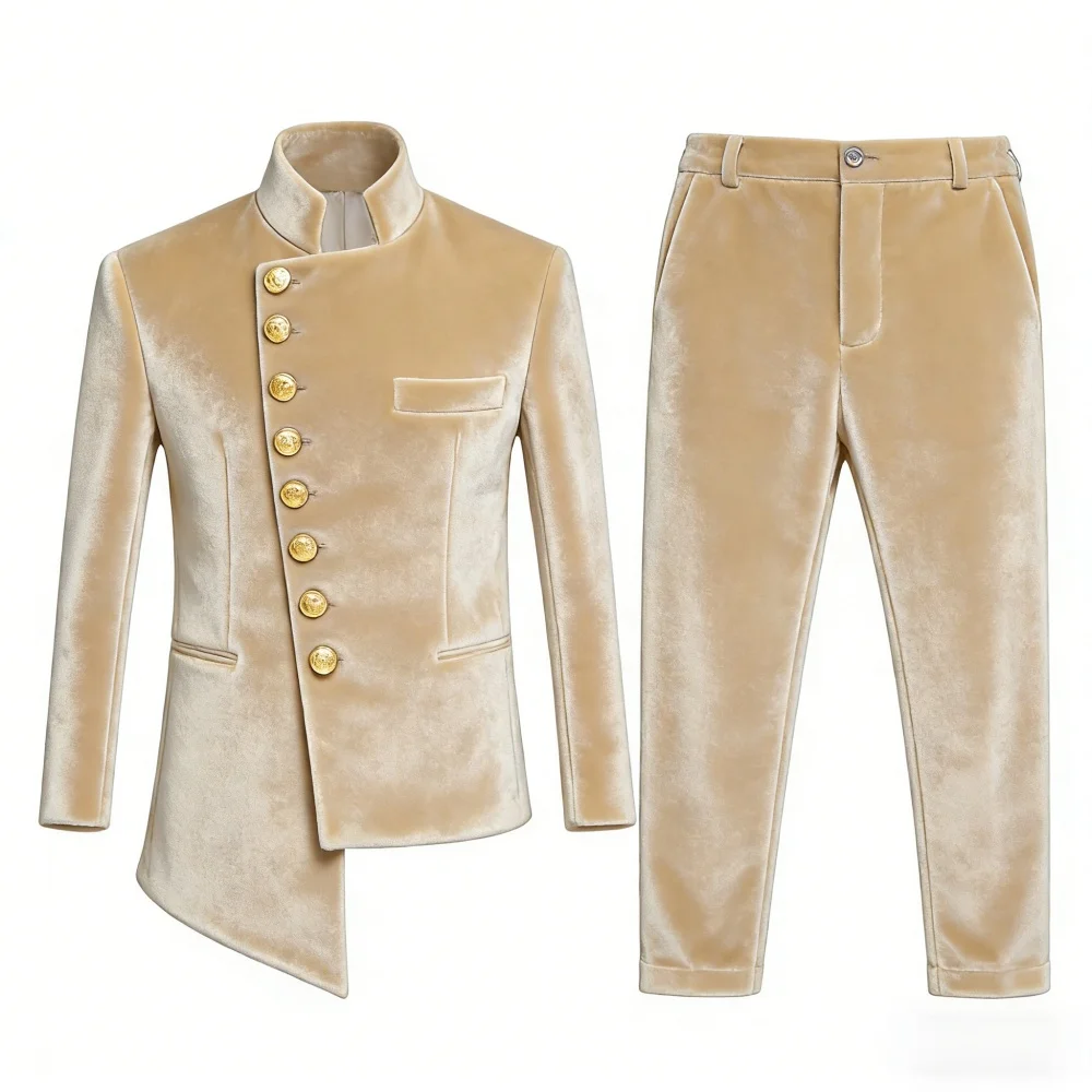 New African Boys Suits 2 Pieces Birthday Party Wear Long Sleeved Slim Fit Suit Set Wedding Guest Clothes Plus Size Tuxedo 2-20T