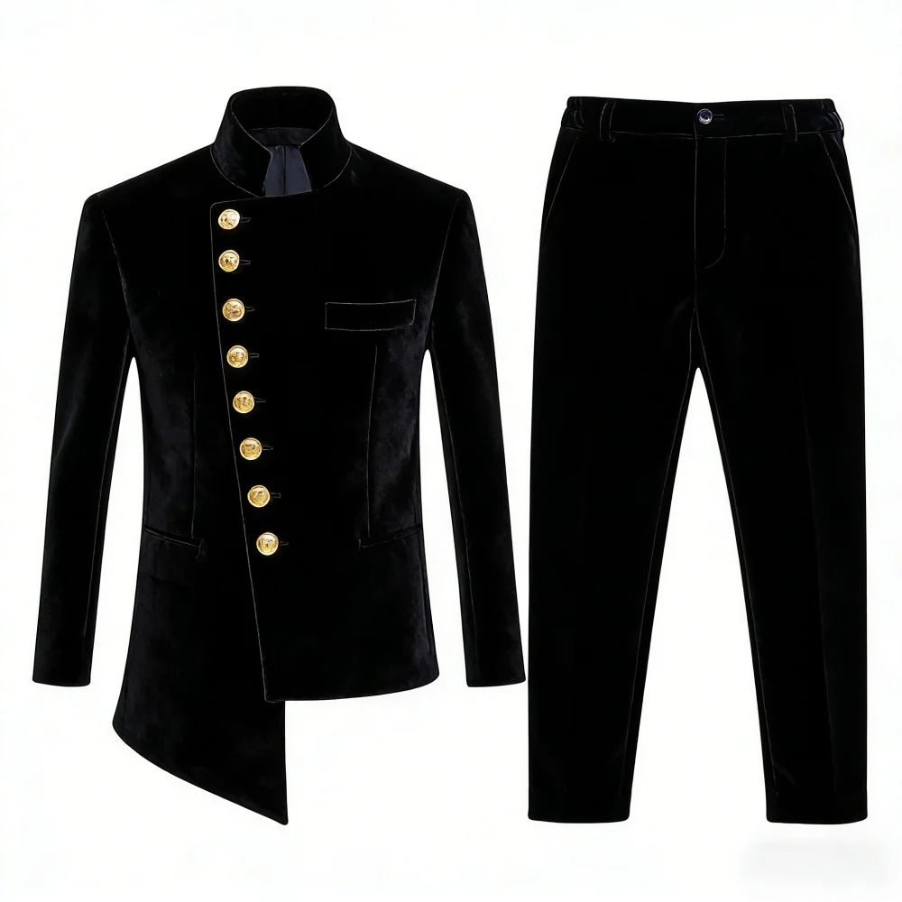 New African Boys Suits 2 Pieces Birthday Party Wear Long Sleeved Slim Fit Suit Set Wedding Guest Clothes Plus Size Tuxedo 2-20T