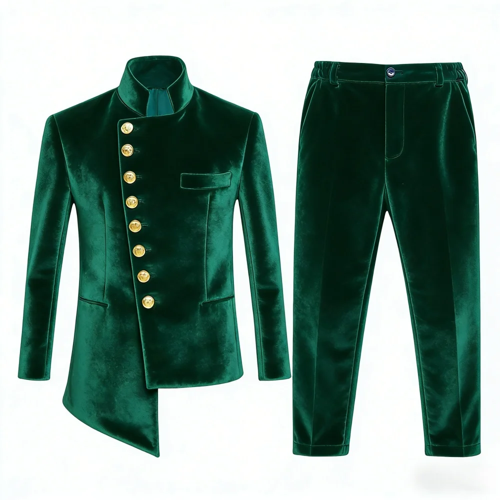 New African Boys Suits 2 Pieces Birthday Party Wear Long Sleeved Slim Fit Suit Set Wedding Guest Clothes Plus Size Tuxedo 2-20T