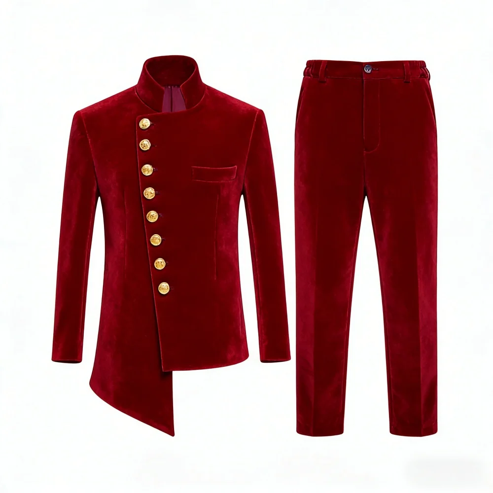 New African Boys Suits 2 Pieces Birthday Party Wear Long Sleeved Slim Fit Suit Set Wedding Guest Clothes Plus Size Tuxedo 2-20T