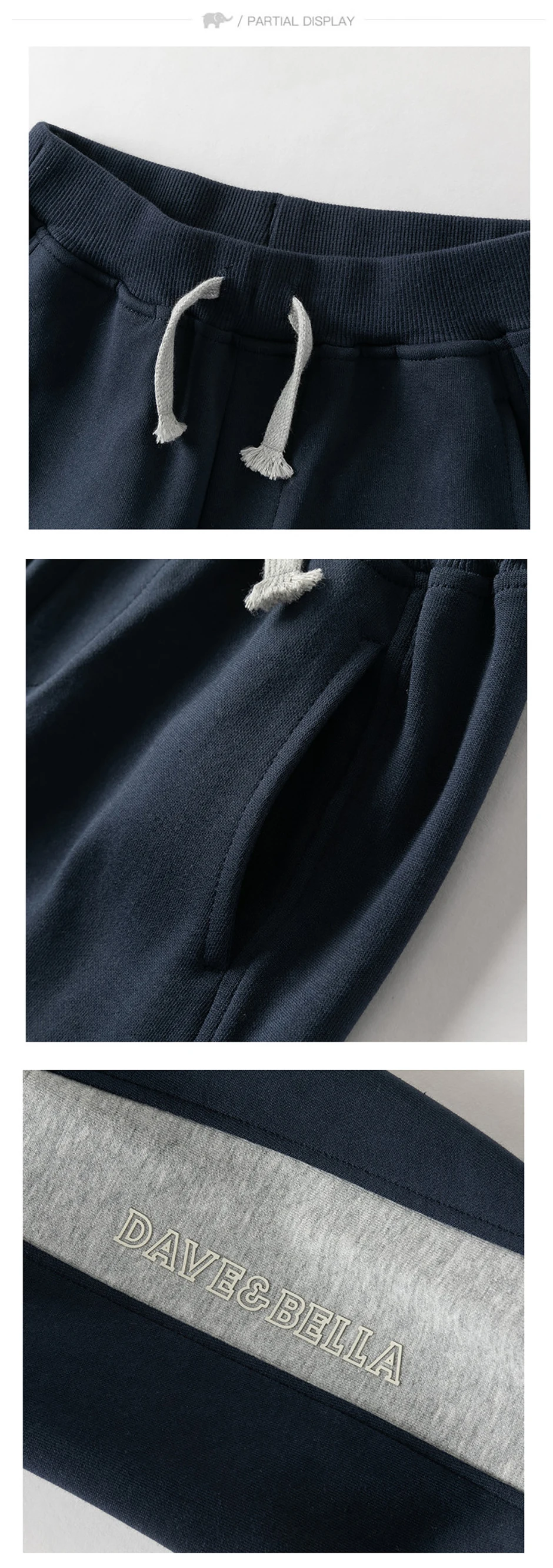 Dave Bella Children Knitted Jogger Pants Autumn Spring Boys Cotton Knitted Pants Elastic Waist Casual Sports Trousers DK1260960
