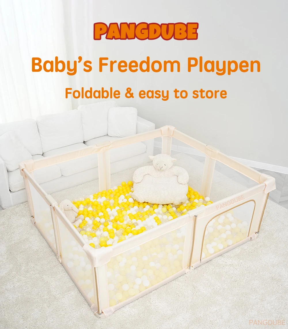 PANGDUBE Folding Baby Playpen Large Foldable Playground for Baby Safety Fence Activities for Baby Park Portable Baby Games Area