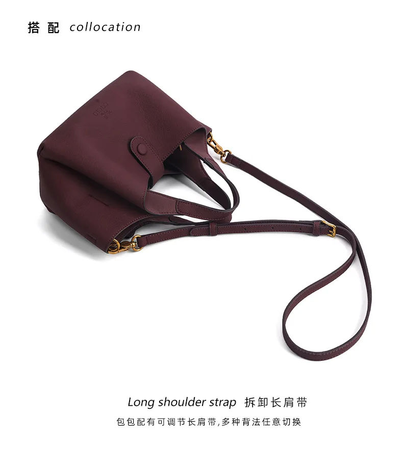 High End Leather Luxury Elegant Crossbody Handbag Ladies Hand Bags Classic Designer Paris Casual Simple Vintage Diaper Bag