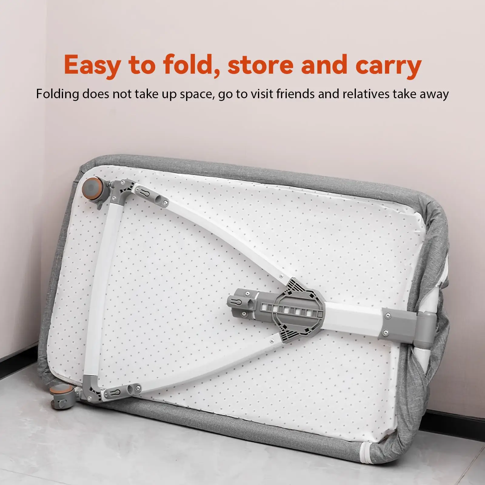 3-in-1 baby bed, portable crib, baby playpen, 0–3 years, multifunctional, foldable and adjustable, with a mosquito net and castors