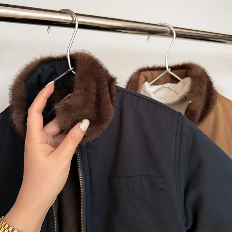 Children's Jacket 2025 Winter New Boys and Girls Solid Color Thickened Zipper Shirt Baby Stand Collar Jacket Trendy