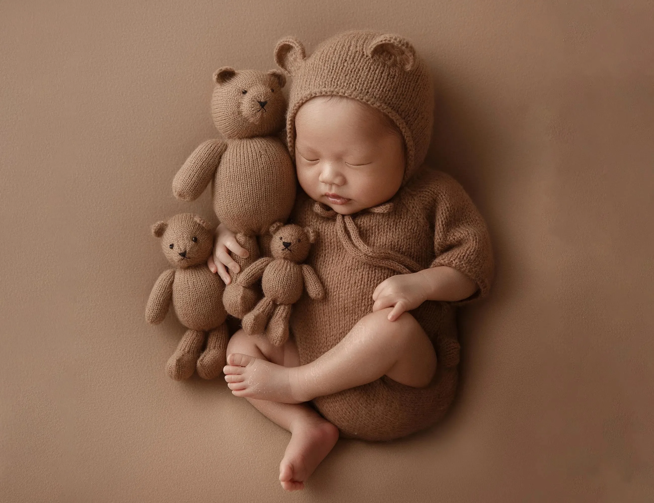 Handmade Crochet Teddy Bear Newborn Photography Props, Cute Crochet Knitted Photography Props for Baby Accessories for Posing
