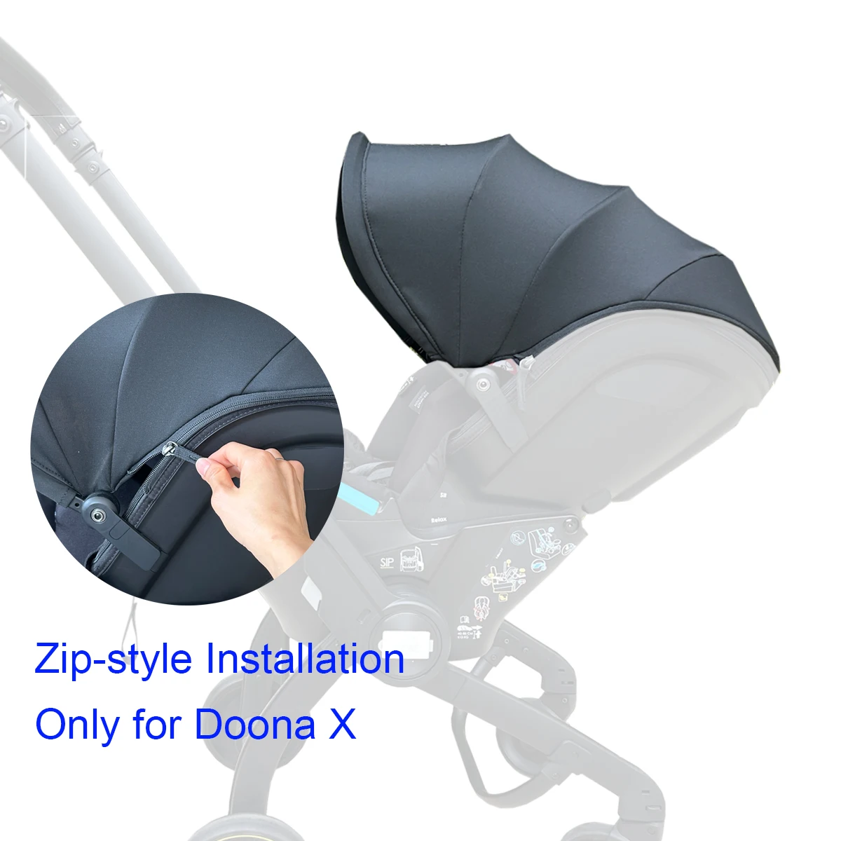 MomTan® Canopy Compatible Only with Doona X Car Seat & Stroller, 4-Section Extendable Shade, Breathable Fabric, Machine Washable