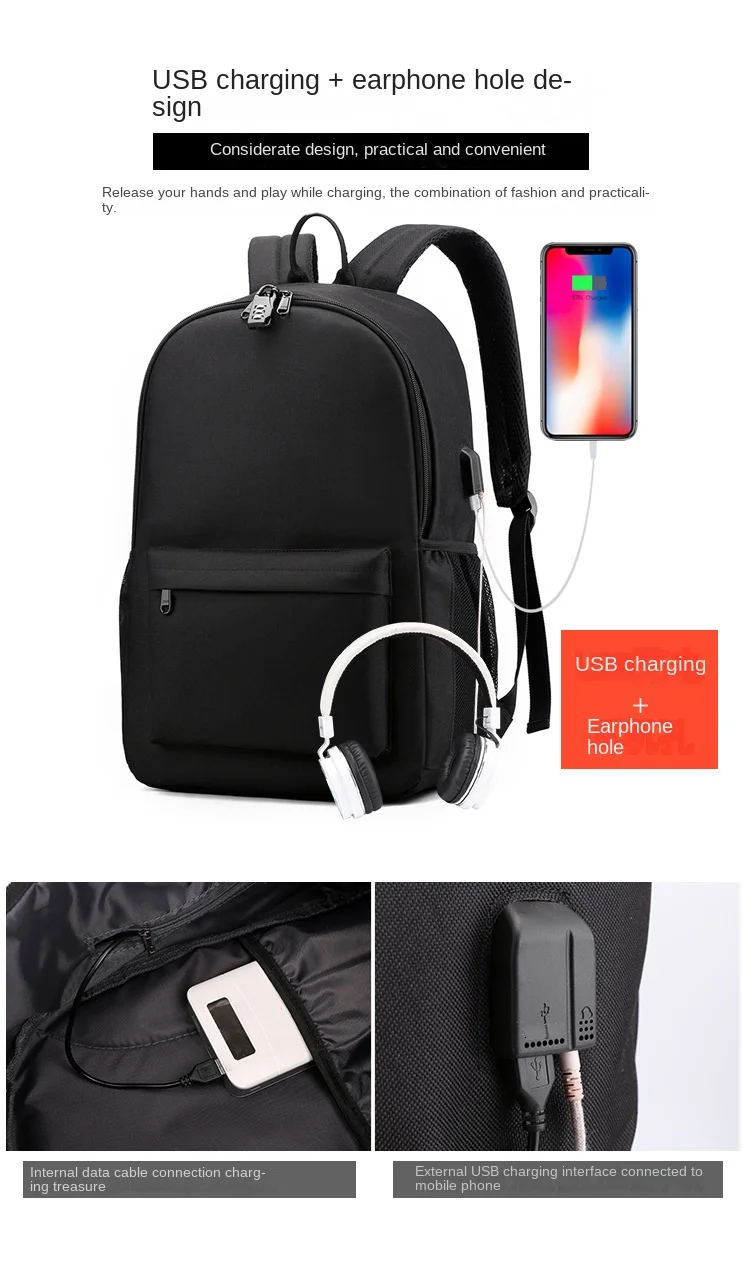 Demon Slayer Zenitsu Anime Print Anti-Theft School Backpack with Pencil Case for Boys Teen Students Lightweight Durable