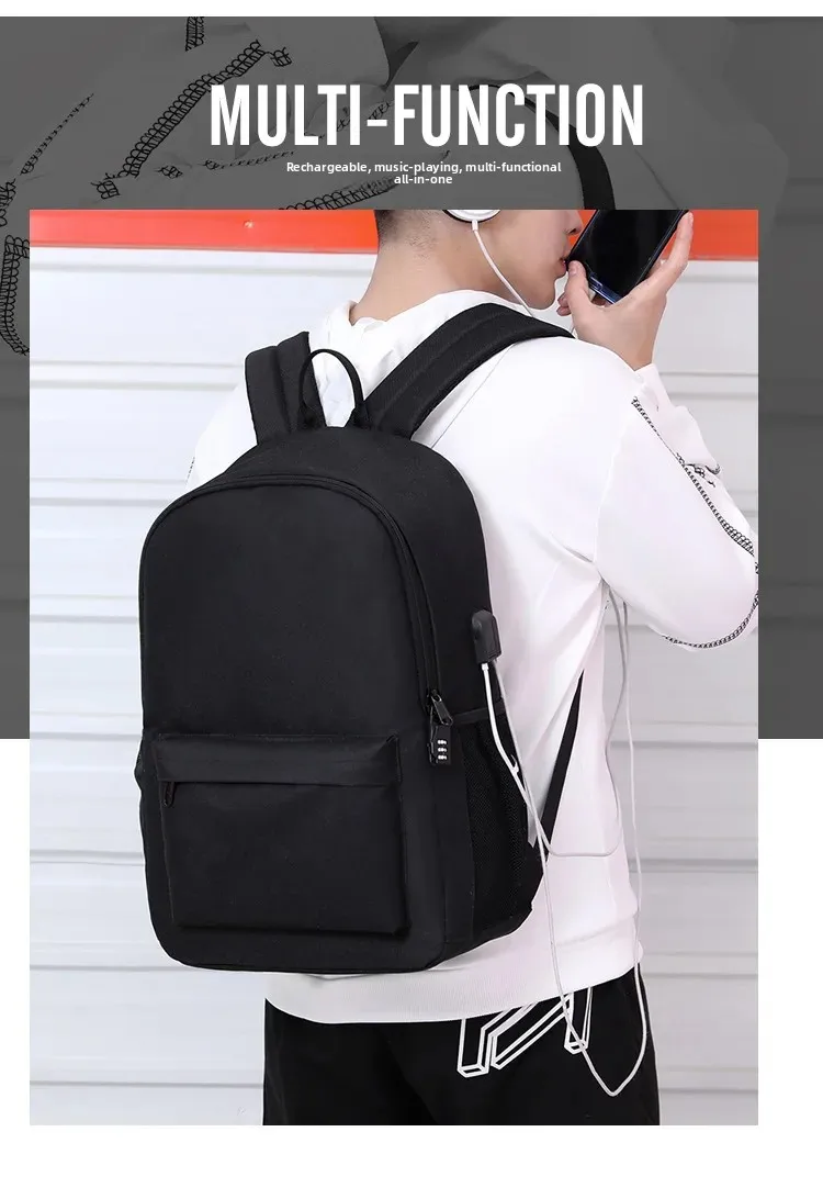 Demon Slayer Zenitsu Anime Print Anti-Theft School Backpack with Pencil Case for Boys Teen Students Lightweight Durable