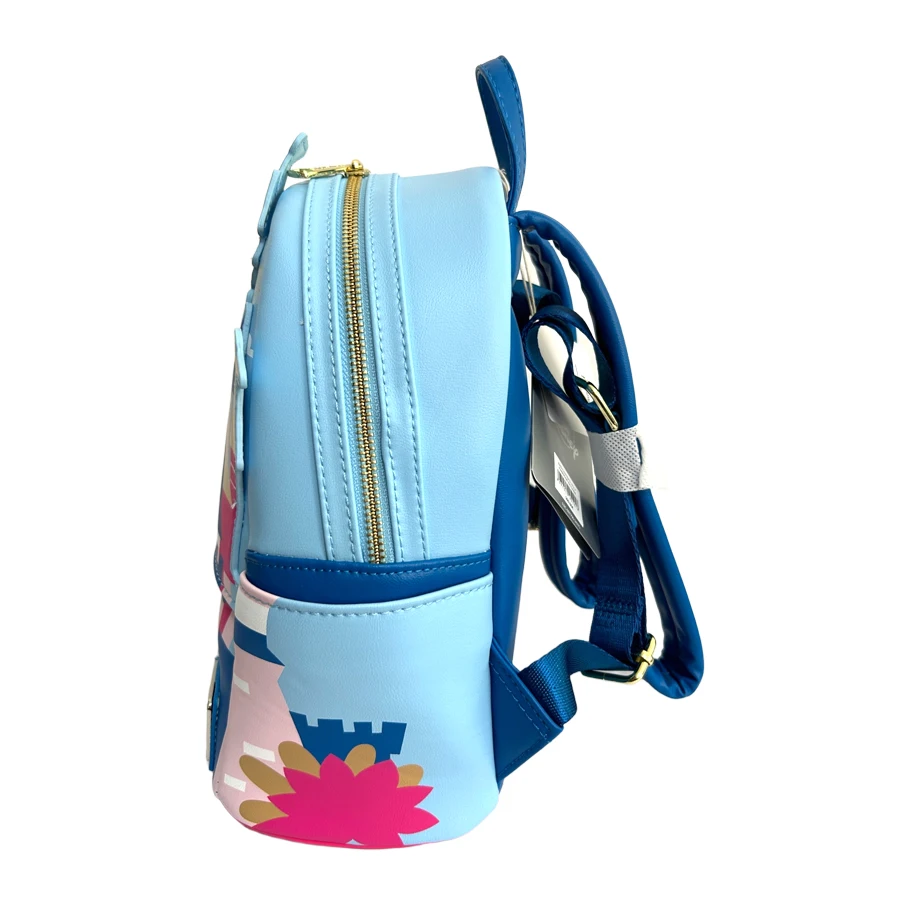 Loungefly Disney Mickey Mouse Ear Pu Leather Women's Backpack Castle Cosplay Leisure Travel Bag Mini Children's Schoolbag