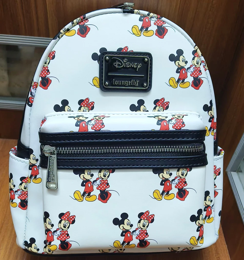 Loungefly Disney Mickey Mouse Ear Pu Leather Women's Backpack Castle Cosplay Leisure Travel Bag Mini Children's Schoolbag