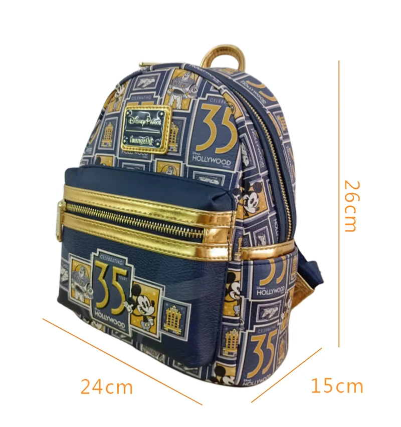 Loungefly Disney Mickey Mouse Ear Pu Leather Women's Backpack Castle Cosplay Leisure Travel Bag Mini Children's Schoolbag