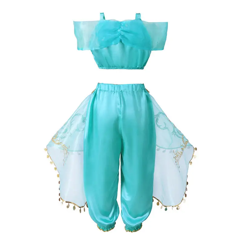Muababy Jasmine Aladdin Princess Dress for Girls Cosplay Costume Birthday Party Fancy Outfit Toddler Kids Fairy Tale Vestid0