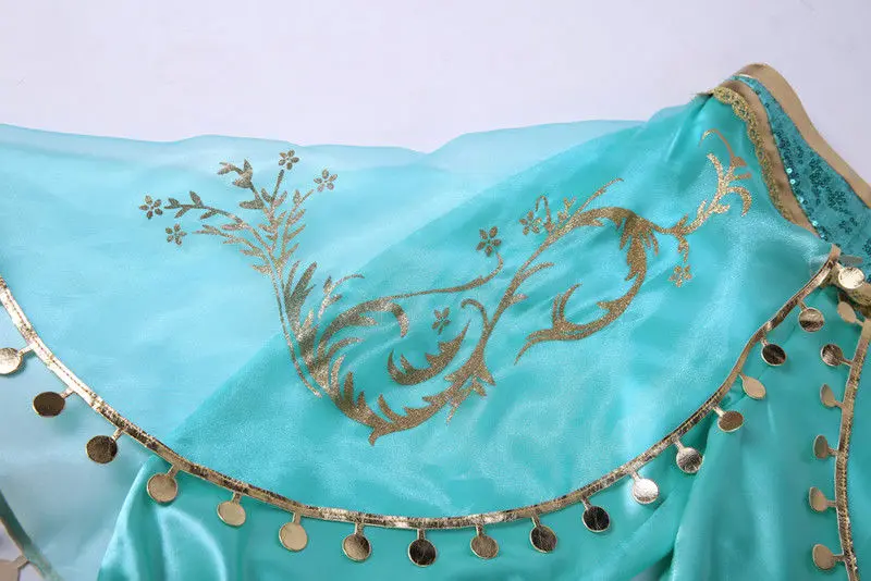 Muababy Jasmine Aladdin Princess Dress for Girls Cosplay Costume Birthday Party Fancy Outfit Toddler Kids Fairy Tale Vestid0