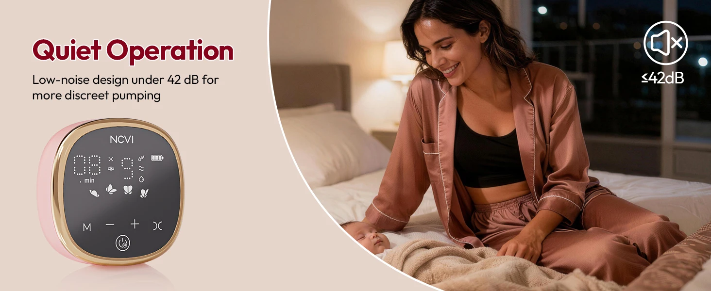 NCVI Electric Breast Pump, with Wearable Cups,4 Modes 9 Levels,Quiet & Portable Rechargeable for Breastfeeding Moms