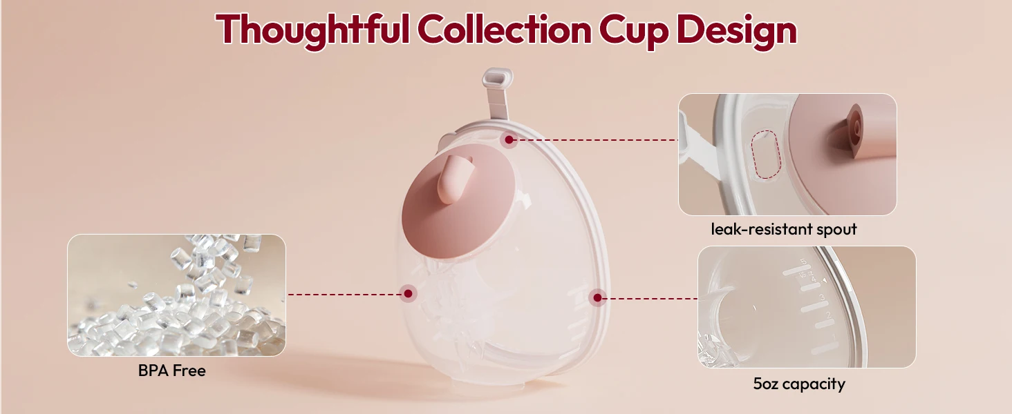 NCVI Electric Breast Pump, with Wearable Cups,4 Modes 9 Levels,Quiet & Portable Rechargeable for Breastfeeding Moms