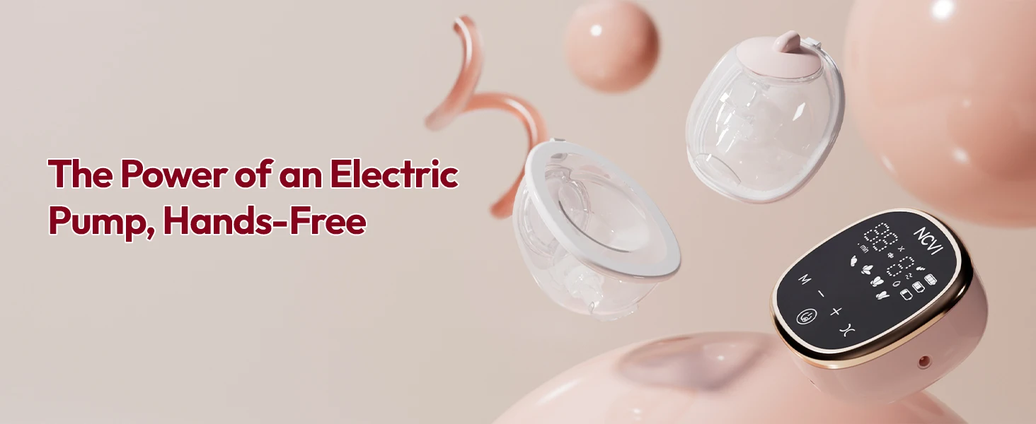 NCVI Electric Breast Pump, with Wearable Cups,4 Modes 9 Levels,Quiet & Portable Rechargeable for Breastfeeding Moms