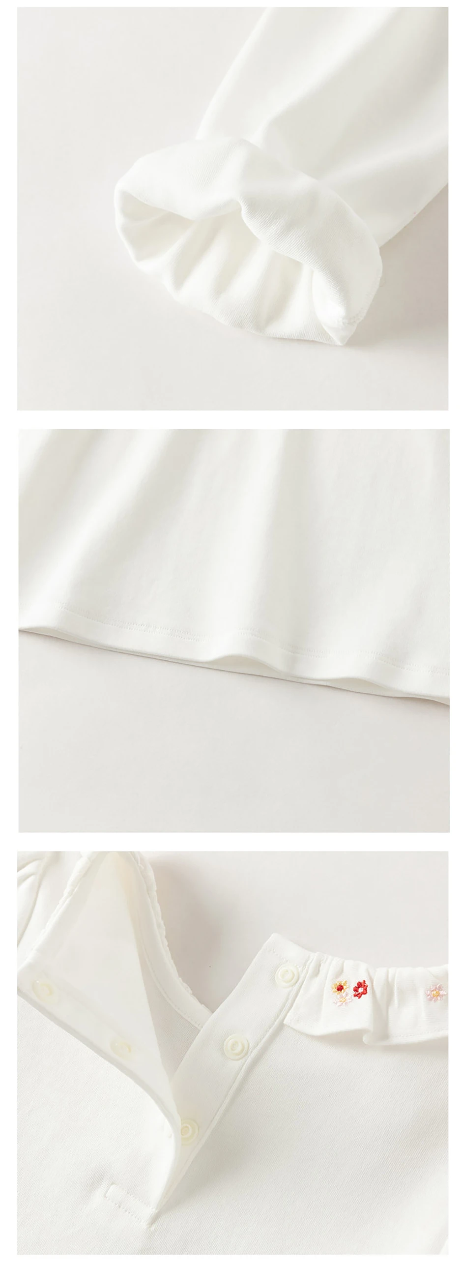 Dave Bella Children Embroidery White Shirt Clothes Autumn Spring Girls Long Sleeve Blouse Cotton Top Outdoor Party DB3263461