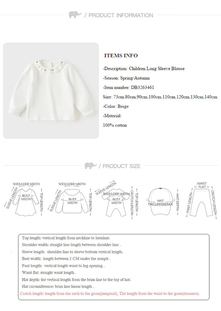 Dave Bella Children Embroidery White Shirt Clothes Autumn Spring Girls Long Sleeve Blouse Cotton Top Outdoor Party DB3263461