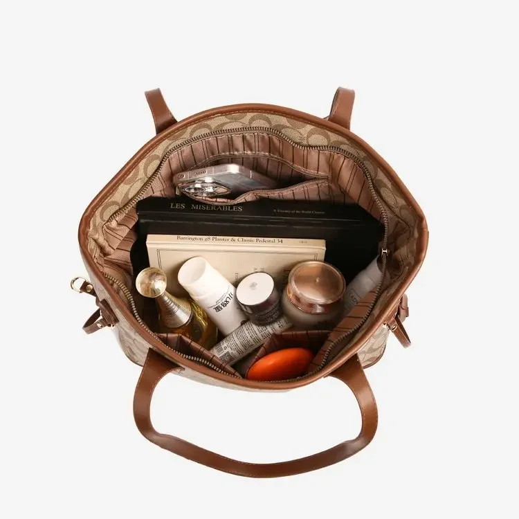 Luxury Vintage Diaper Bags For Women Classic Leather Tote Bag Elegant Minimalist Large Capacity Designer Fashionable