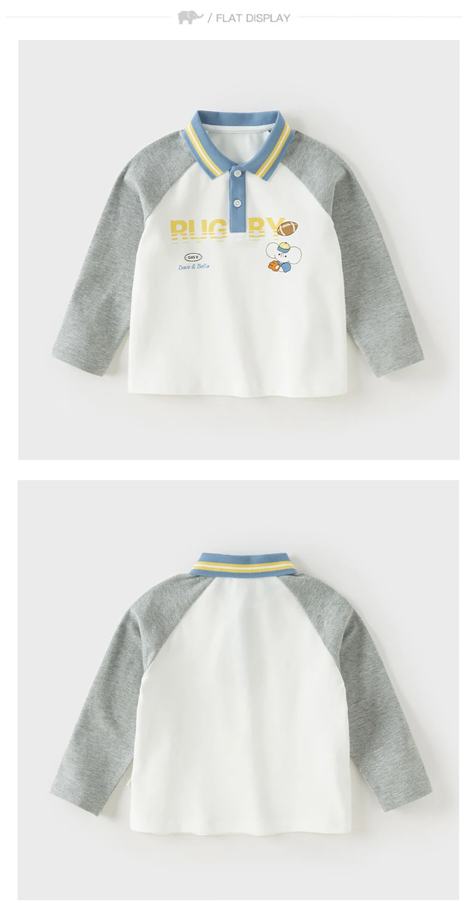 Dave Bella Boys Polo Shirts Children Autumn Clothes Spring Blouse Cotton Top Party Fashion Casual Sports Outdoor Print DB3261715