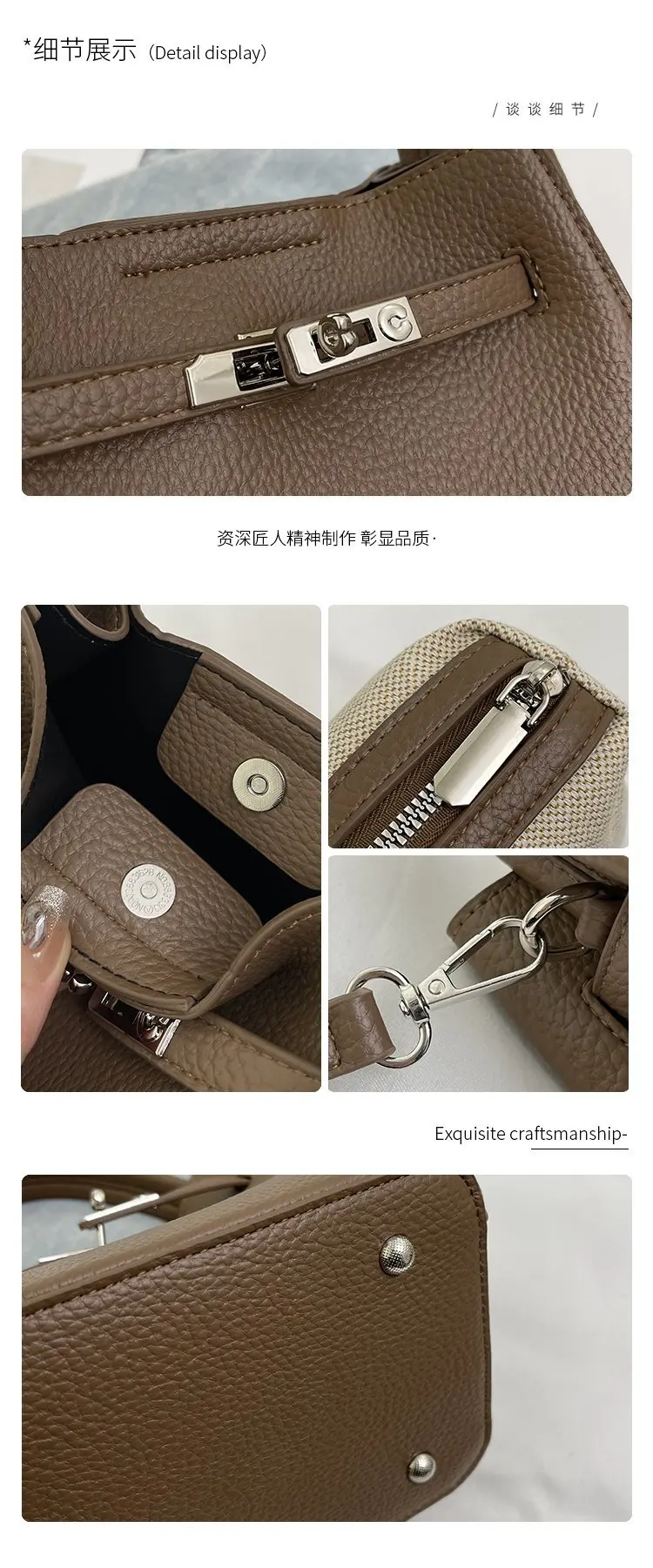 Trendy Textured Leather Diaper Bag Ladies Solid Color Satchel Square For Shopping Party Casual Minimalist High End Style