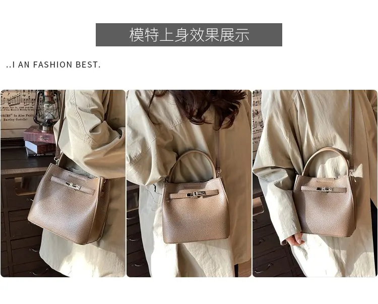 Trendy Textured Leather Diaper Bag Ladies Solid Color Satchel Square For Shopping Party Casual Minimalist High End Style