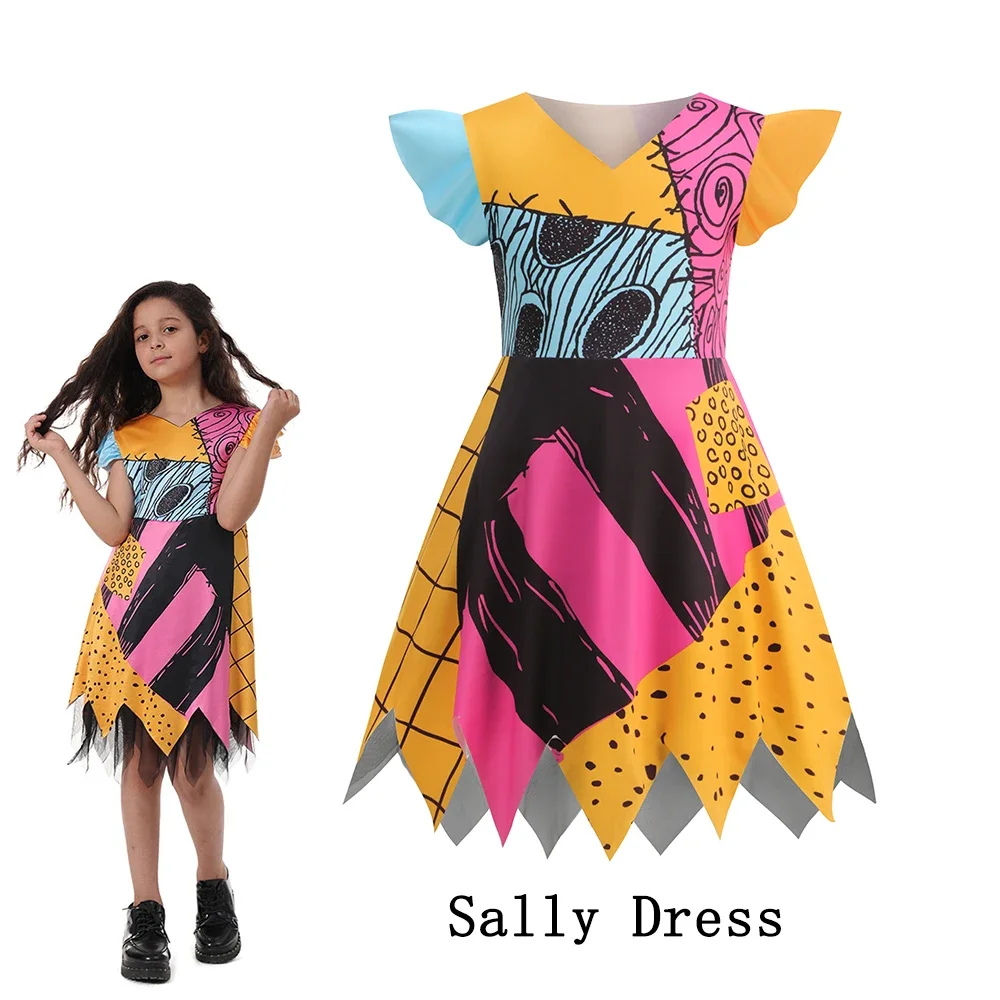 Kids Halloween Witch Pumpkin Cosplay Dress Girls Bat Spider Tulle Costume Children Carnival Trick or Treat Party Fancy Outfit