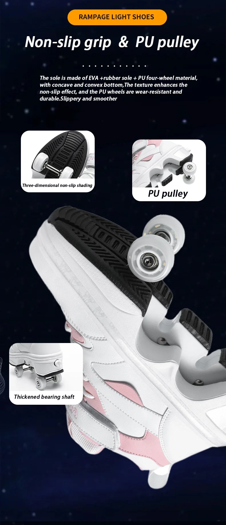 NEW Children's Sports Roller Skates Deformation Shoes 4 Four-wheeled Roller Skates Adult Runaway Shoes Student Deformation Wheel