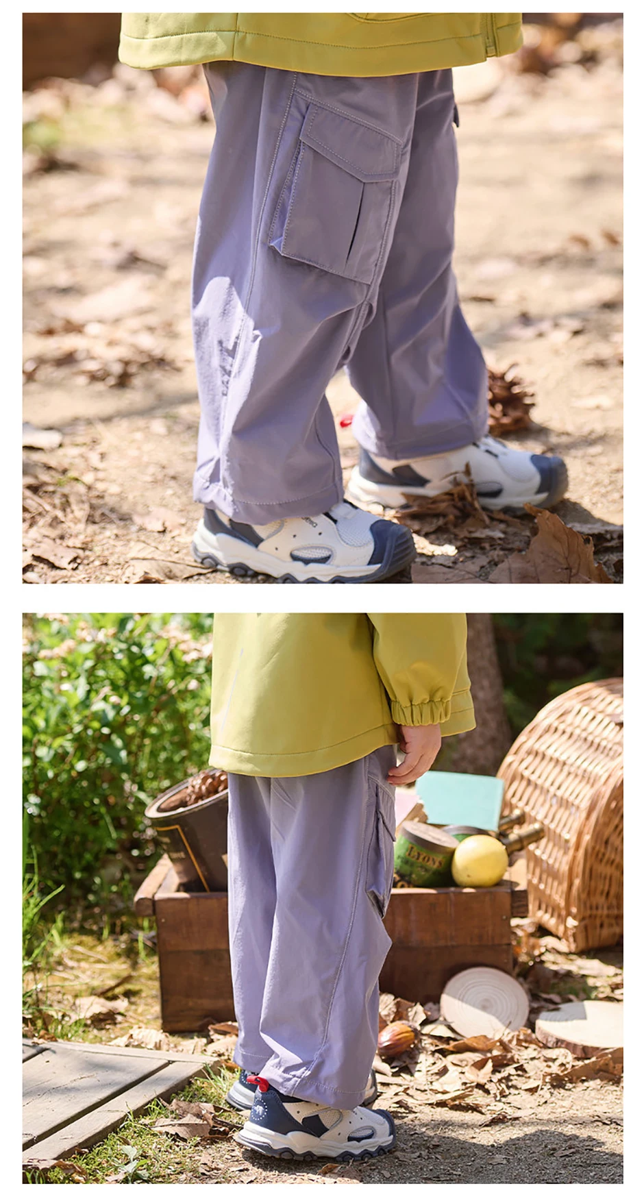 Dave Bella Children Wide Leg Cargo Pants Boys Elastic Waist Jogger Pants Autumn Spring Casual Sports Trousers DB3262258