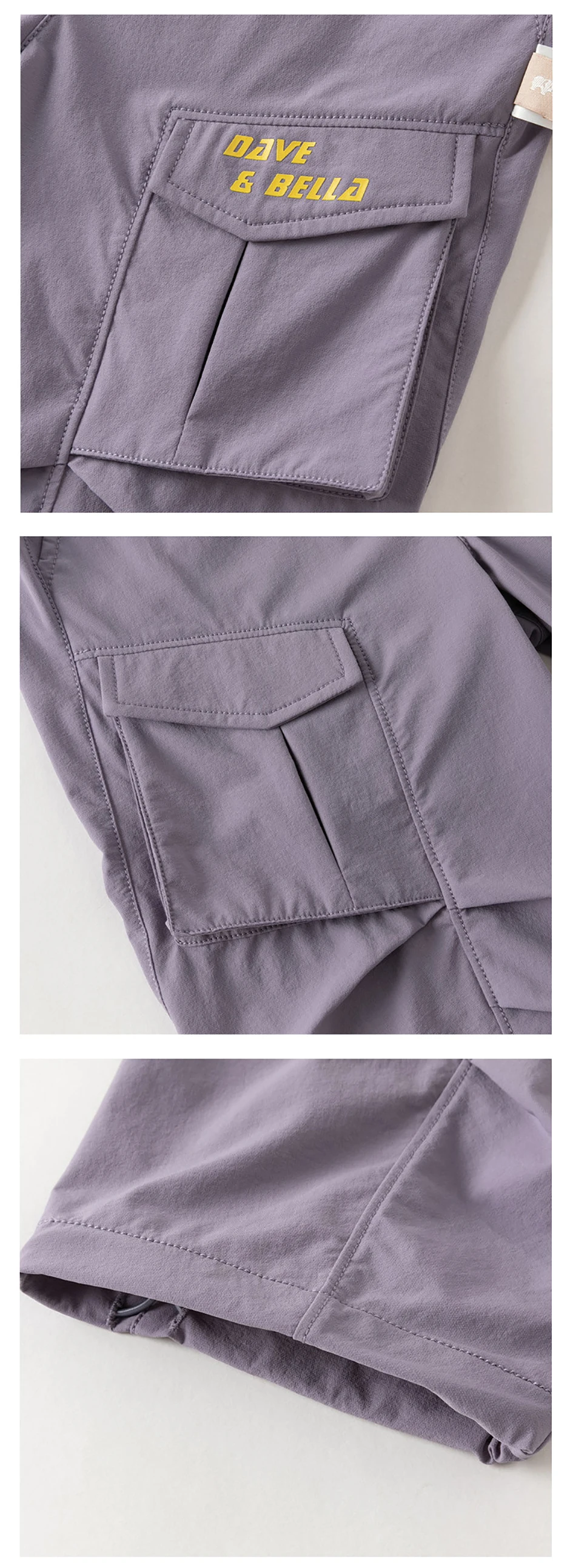 Dave Bella Children Wide Leg Cargo Pants Boys Elastic Waist Jogger Pants Autumn Spring Casual Sports Trousers DB3262258