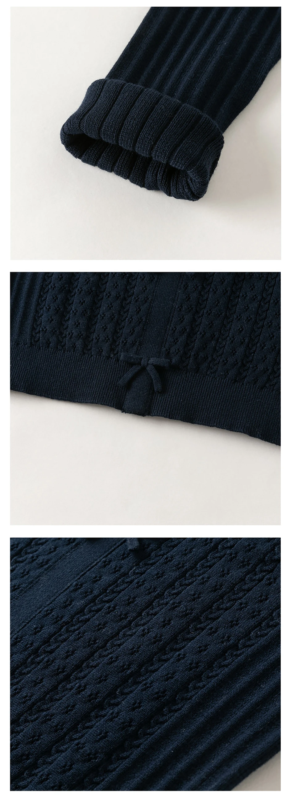 Dave Bella Children Autumn Spring Bow Sweater Girls Long Sleeve Jacquard Knitted Pullover Kids Tops Outdoor Clothes DK3262536