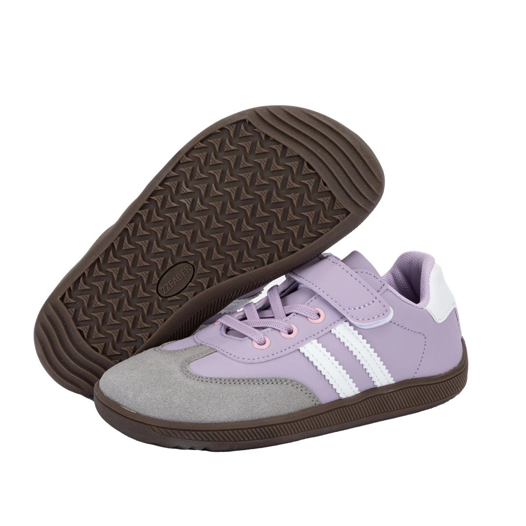 ZZFABER Kids Barefoot Sneakers Soft Fiber Leather Flexible Casual Shoes Breathable Minimalist Footwear for Boys Girls