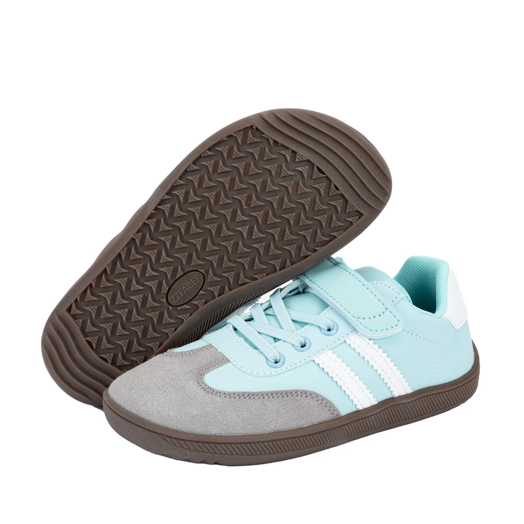 ZZFABER Kids Barefoot Sneakers Soft Fiber Leather Flexible Casual Shoes Breathable Minimalist Footwear for Boys Girls