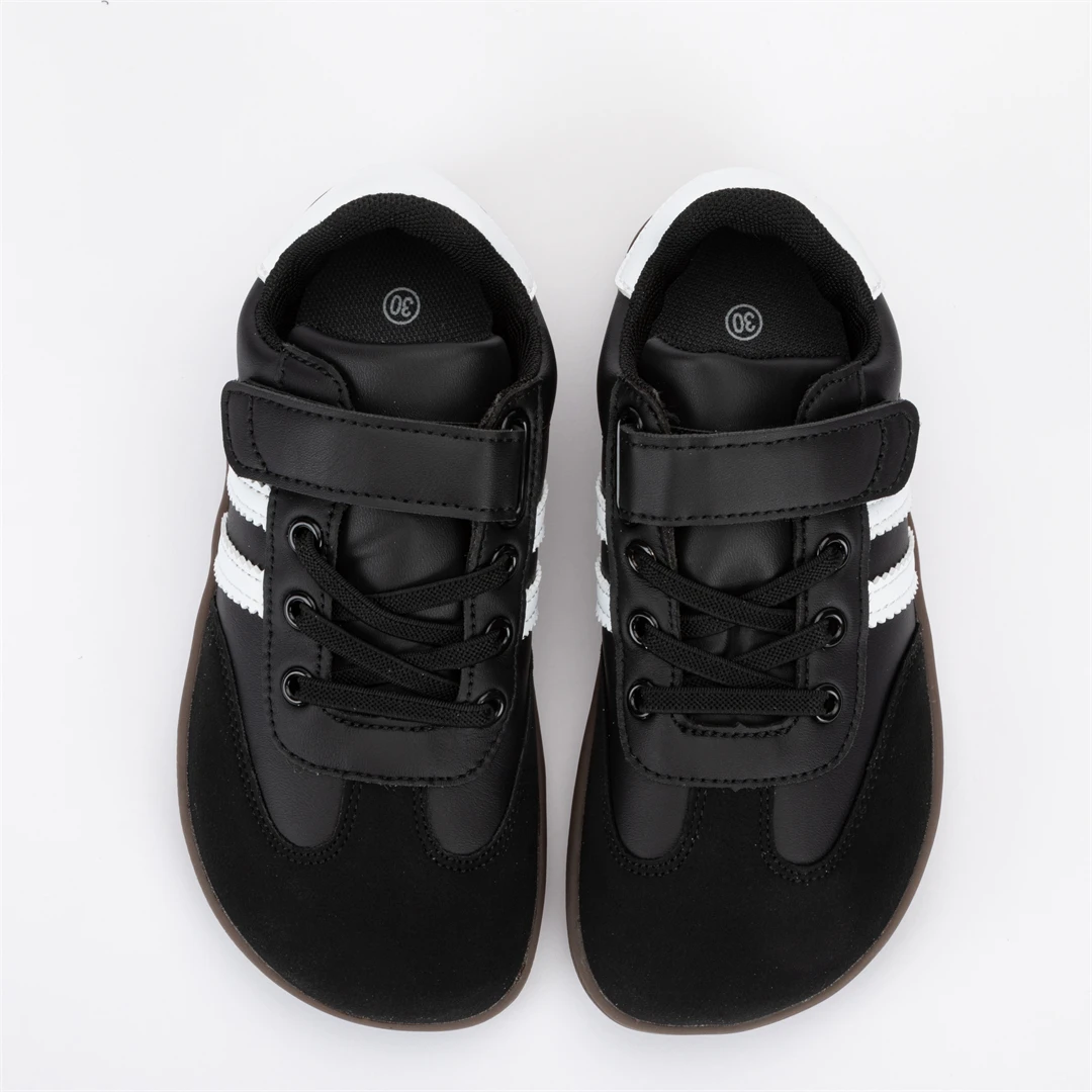 ZZFABER Kids Barefoot Sneakers Soft Fiber Leather Flexible Casual Shoes Breathable Minimalist Footwear for Boys Girls