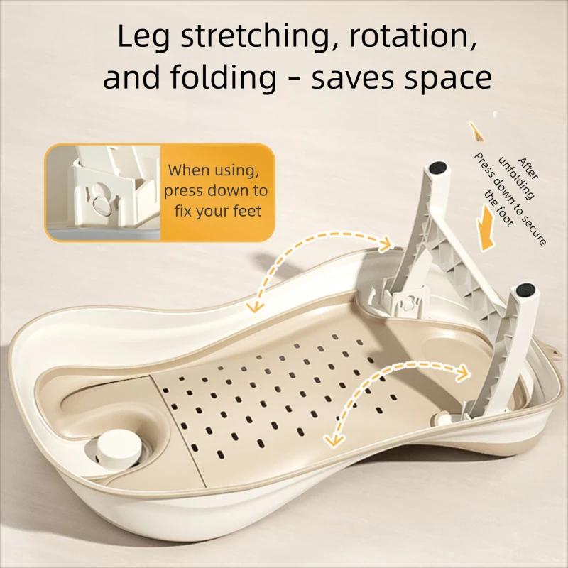 Newborn Bathtub With Sensing Foldable Baby Bath Support Temperature Non-Slip Infrant Shower Bed With Support Bracket