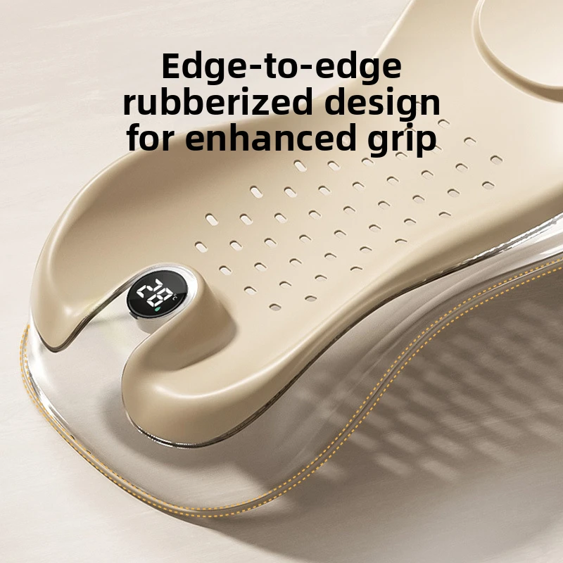 Newborn Bathtub With Sensing Foldable Baby Bath Support Temperature Non-Slip Infrant Shower Bed With Support Bracket